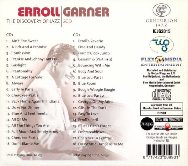 USED 2CD - Erroll Garner – The Discovery Of Jazz