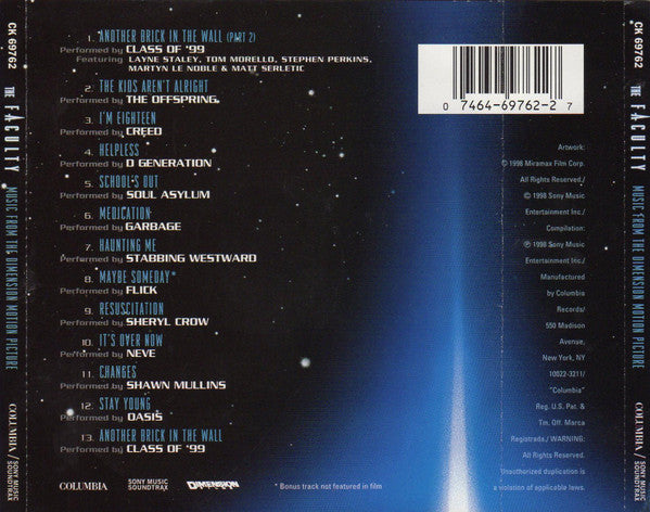 USED CD - Various – The Faculty - Music From The Dimension Motion Picture