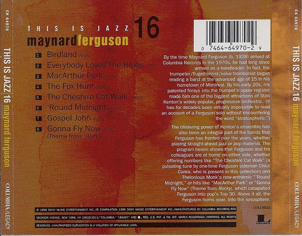 USED CD - Maynard Ferguson – This Is Jazz | 16