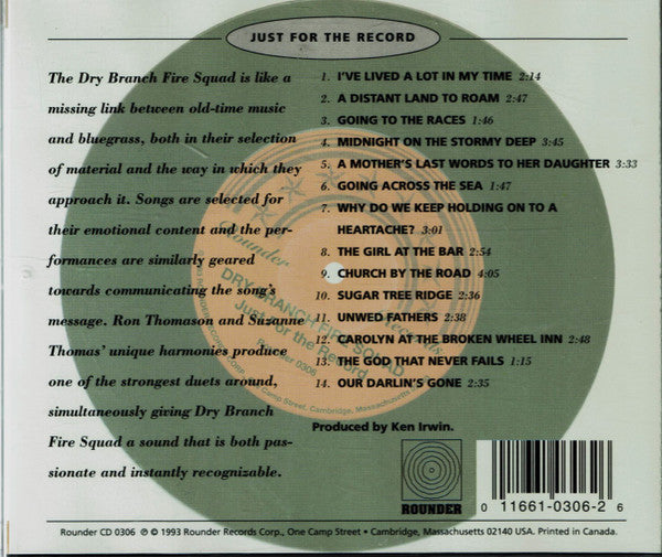 USED CD - Dry Branch Fire Squad – Just For The Record