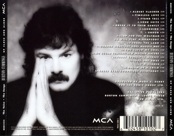 USED CD - Burton Cummings – Up Close And Alone (The Voice • The Songs)