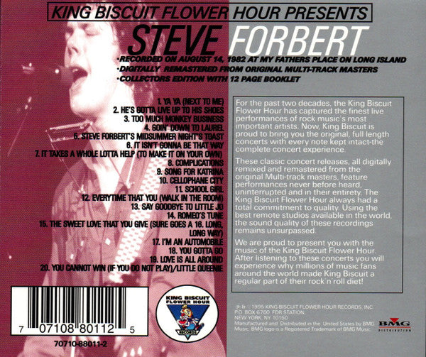 Steve Forbert – King Biscuit Flower Hour Presents  - USED CD