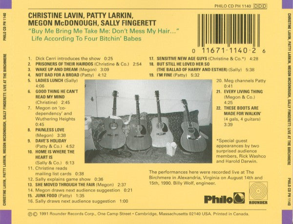 USED CD - Four Bitchin' Babes ... Megon McDonough, Christine Lavin, Patty Larkin, Sally Fingerett – Buy Me Bring Me Take Me: Don't Mess My Hair - Life According To Four Bitchin' Babes