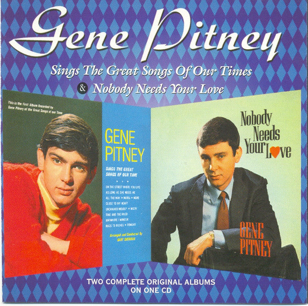 USED CD - Gene Pitney – Sings The Great Songs Of Our Times / Nobody Needs Your Love