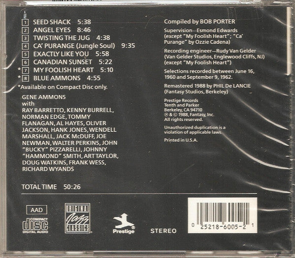 USED CD - Gene Ammons – The Prestige Collection - Greatest Hits, Vol. 1: The Sixties