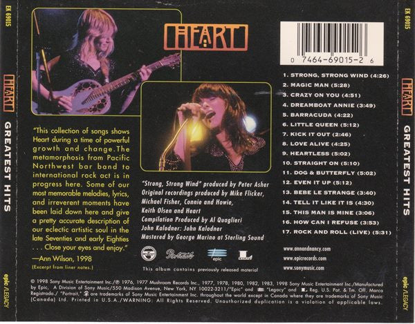 Heart – Greatest Hits - USED CD