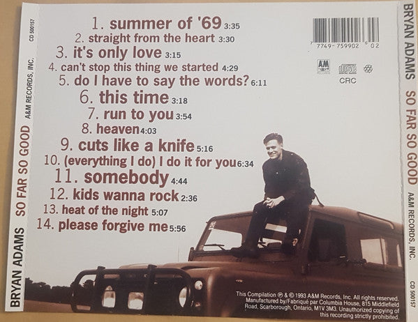 Bryan Adams – So Far So Good - USED CD