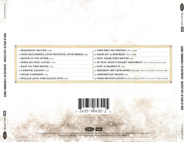 USED CD - George Thorogood & The Destroyers – Greatest Hits: 30 Years Of Rock
