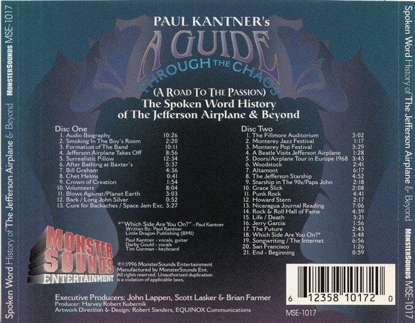 USED 2CD - Paul Kantner – A Guide Through The Chaos (The Spoken Word History Of The Jefferson Airplane & Beyond)