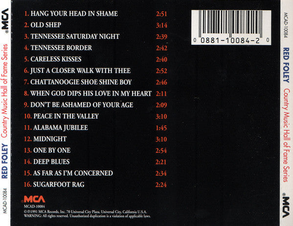 USED CD - Red Foley – The Country Music Hall Of Fame