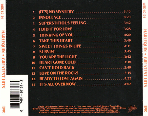 USED CD - Harlequin – Greatest Hits