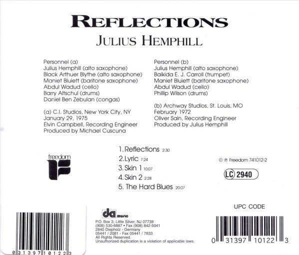 USED CD - Julius Hemphill – Reflections