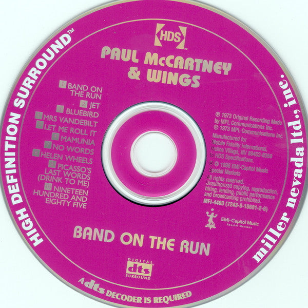 USED CD, Multichannel, DTS 5.1 - Paul McCartney And Wings – Band On The Run