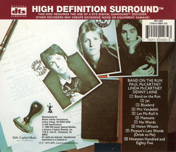 USED CD, Multichannel, DTS 5.1 - Paul McCartney And Wings – Band On The Run