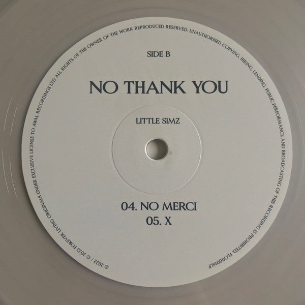 Little Simz - No Thank You (2xCLEAR VINYL) | Mint (M) Mint (M)