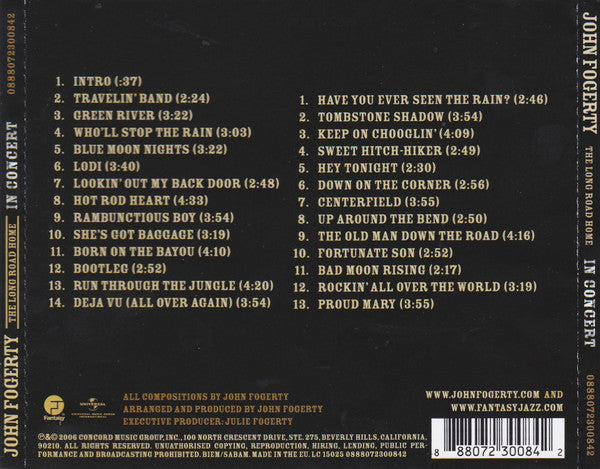 USED 2CD - John Fogerty – The Long Road Home - In Concert