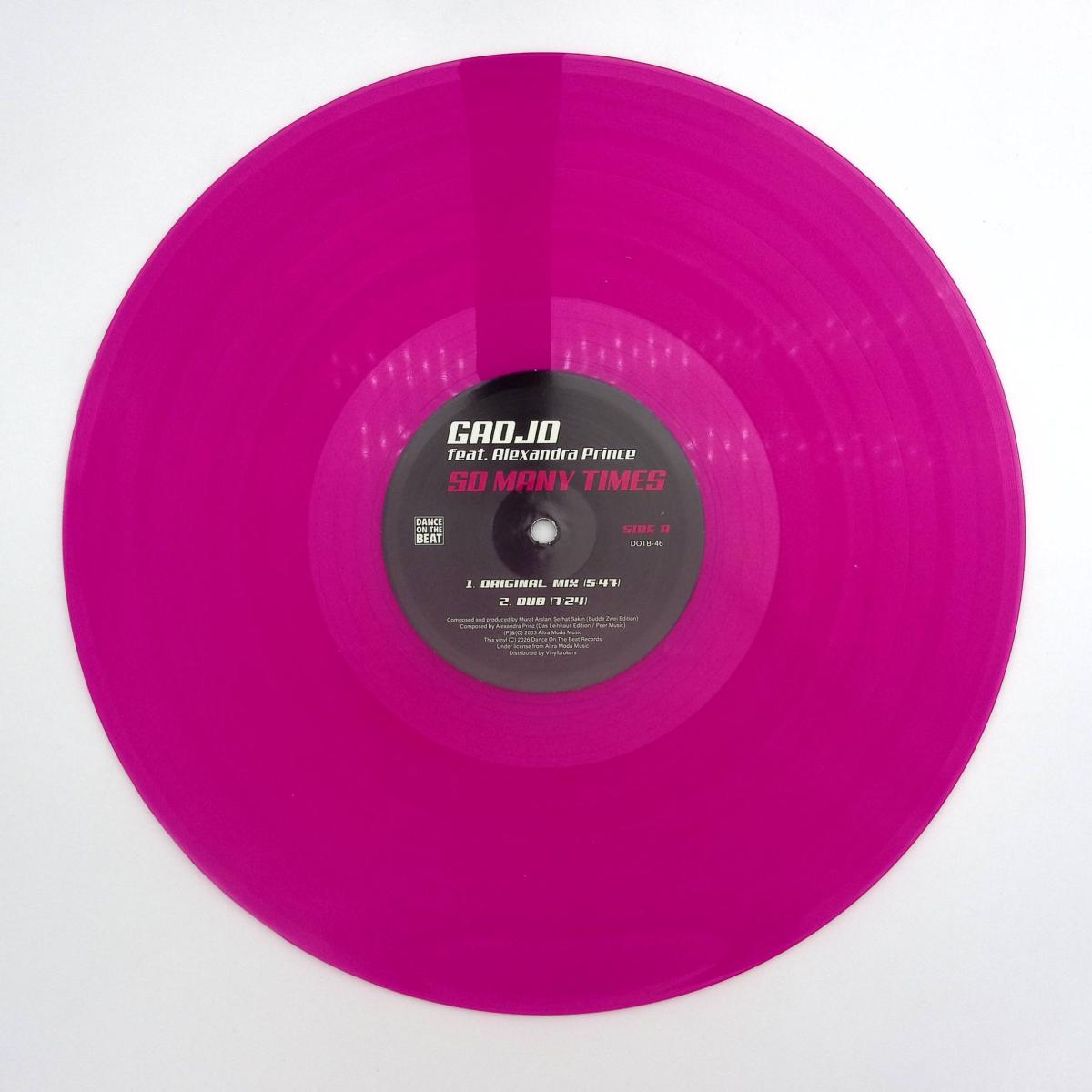 Gadjo feat. Alexandra Prince - So Many Times (PINK VINYL 12" Dance On The Beat DOTB-46) | NEW Mint (M) Mint (M)