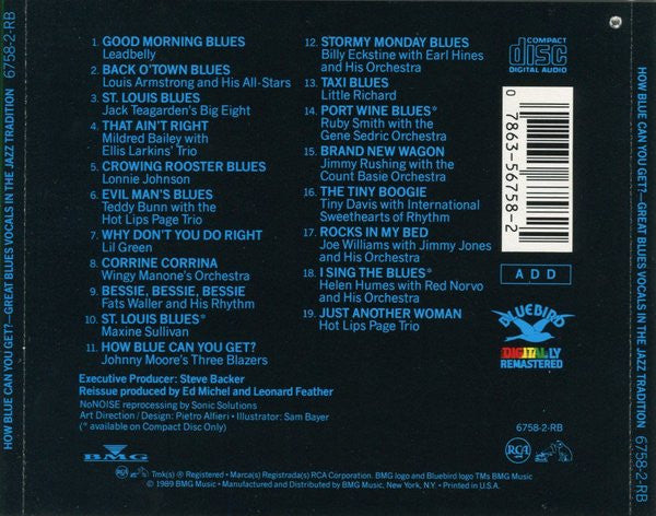USED CD - Various – How Blue Can You Get? (Great Blues Vocals In The Jazz Tradition)