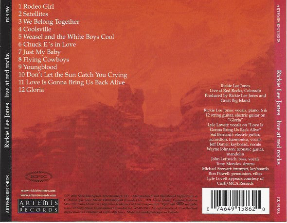 USED CD - Rickie Lee Jones – Live At Red Rocks
