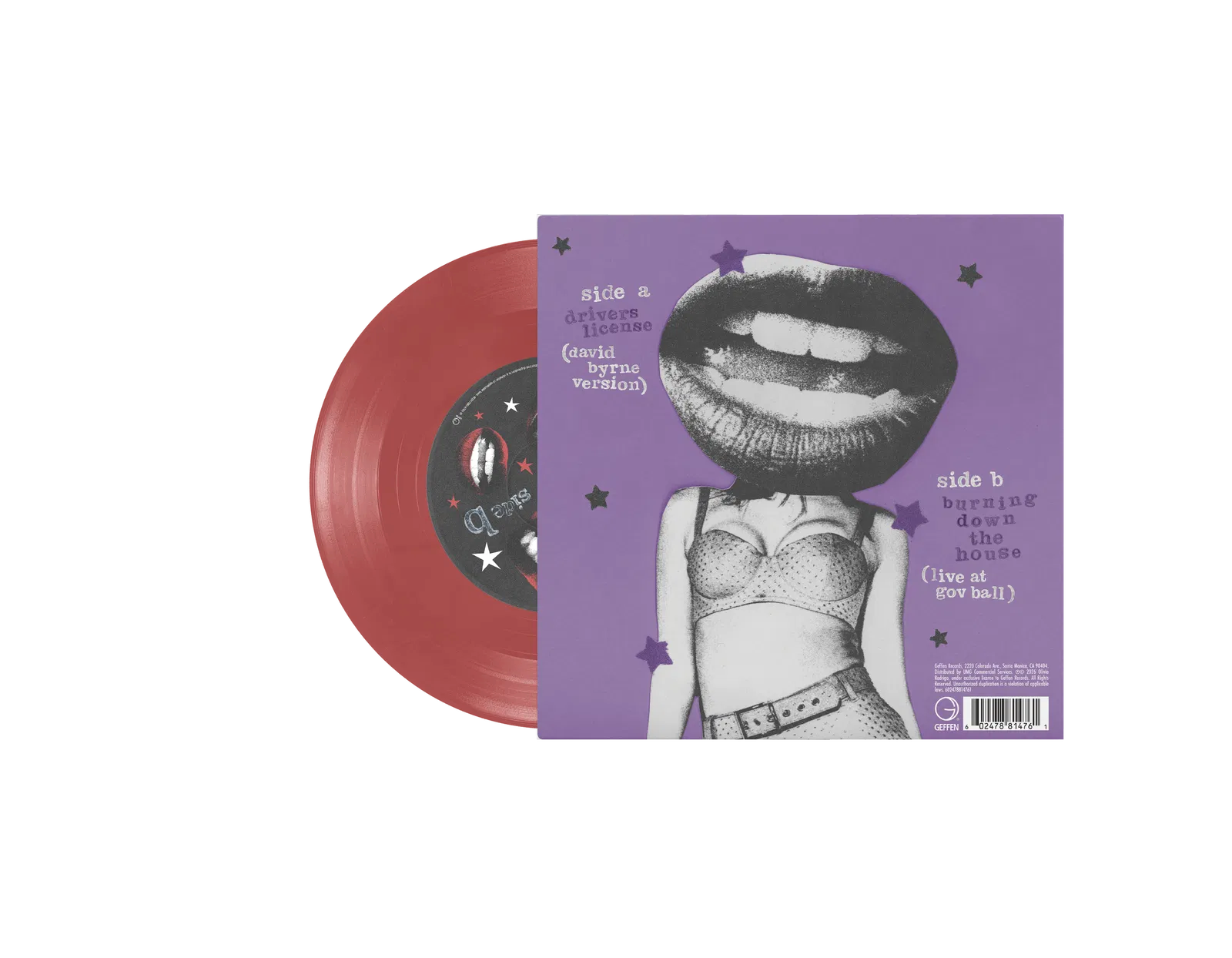 OLIVIA RODRIGO & DAVID BYRNE - Drivers License / Burning Down the House - Live at Gov Ball 7" Single Vinyl