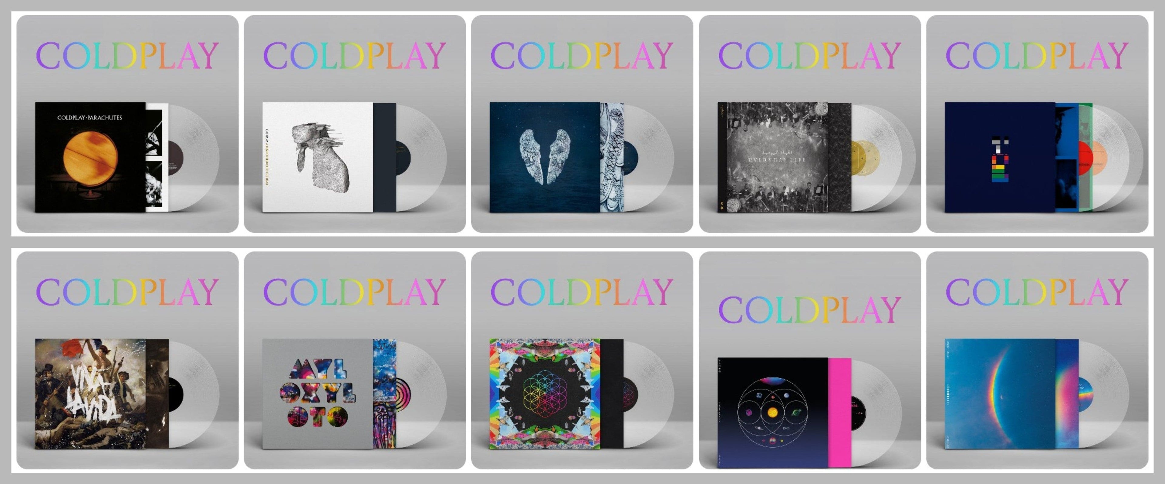 COLDPLAY 10 ALBUM Clear Vinyl Bundle