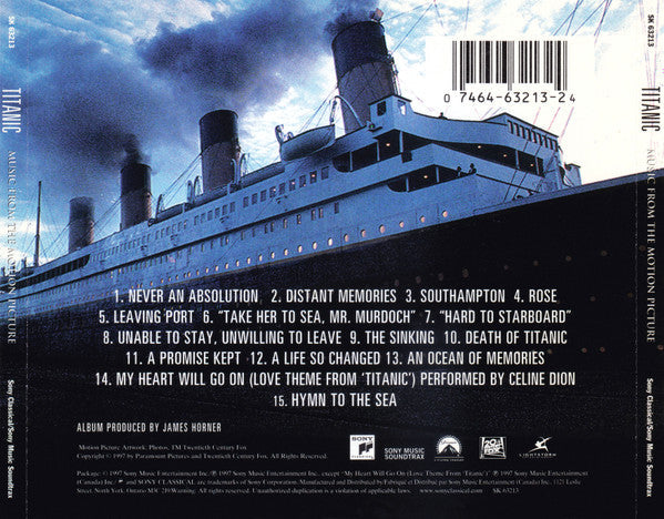 USED CD - James Horner – Titanic (Music From The Motion Picture)