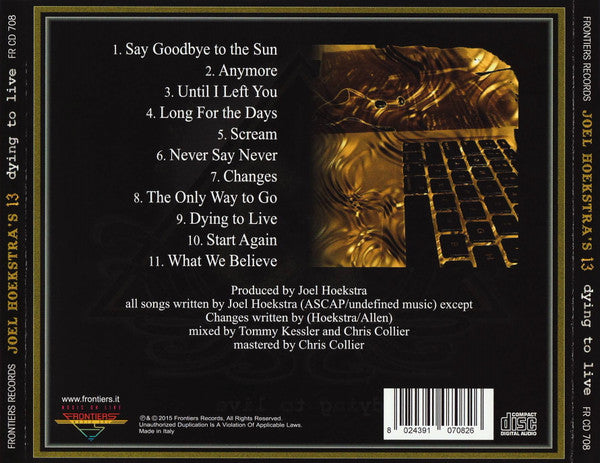 USED CD - Joel Hoekstra's 13 – Dying To Live