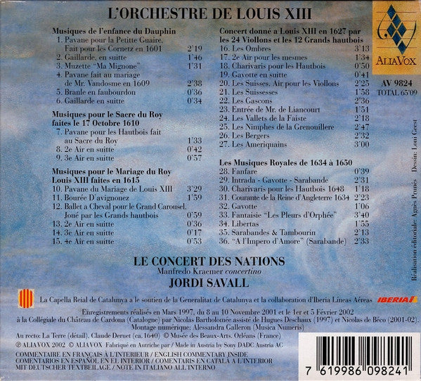 USED CD - Le Concert Des Nations, Manfredo Kraemer, Jordi Savall – L'Orchestre De Louis XIII 1601-1643 (Recueil De Plusieurs Airs Par Philidor L'Aisné)