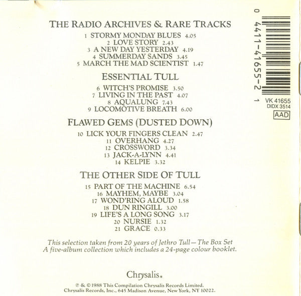 USED CD - Jethro Tull – 20 Years Of Jethro Tull