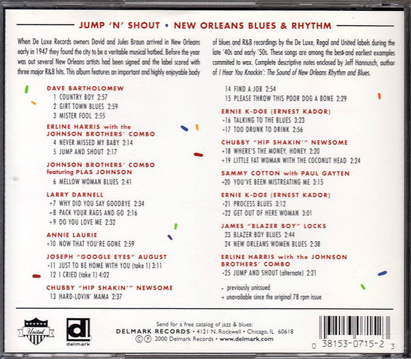 USED CD - Various – Jump 'n' Shout! (New Orleans Blues & Rhythm)