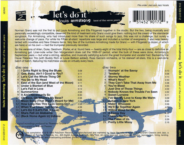 USED 2CD - Louis Armstrong – Let's Do It: Best Of Verve Years