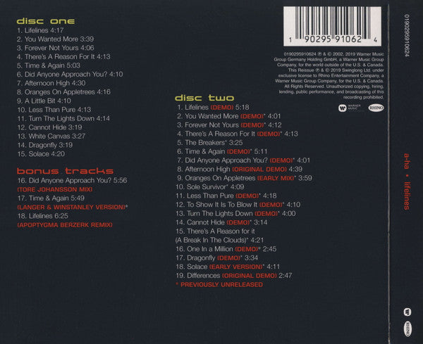 USED 2CD - a-ha – Lifelines