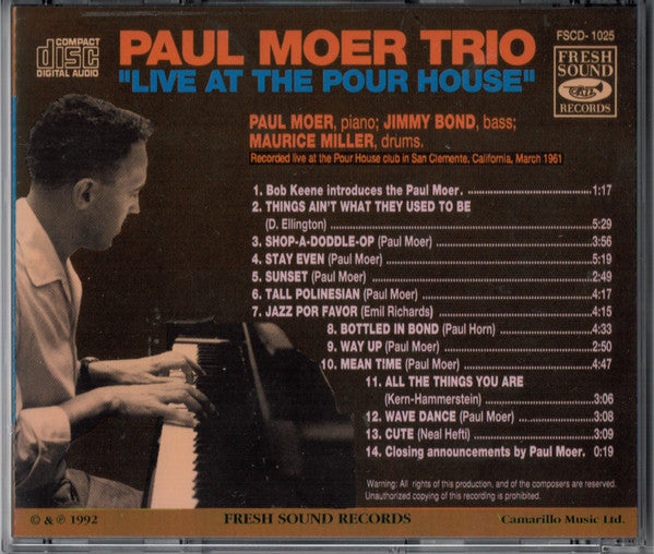 USED CD - The Paul Moer Trio – Live At The Pour House