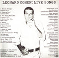USED CD - Leonard Cohen – Live Songs