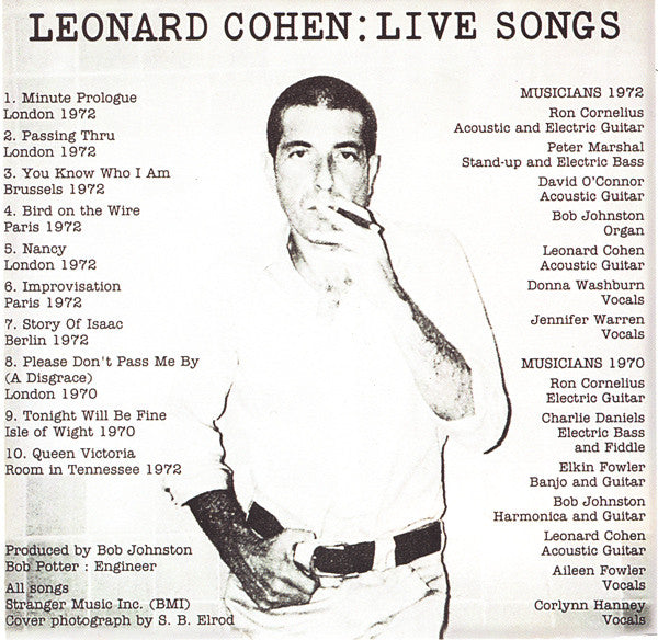 USED CD - Leonard Cohen – Live Songs