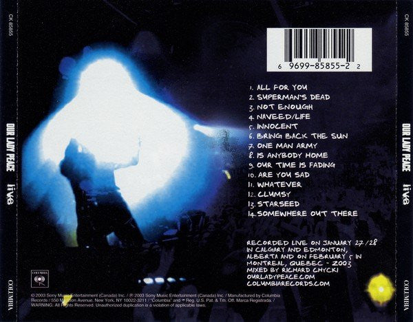 USED CD- Our Lady Peace – Live