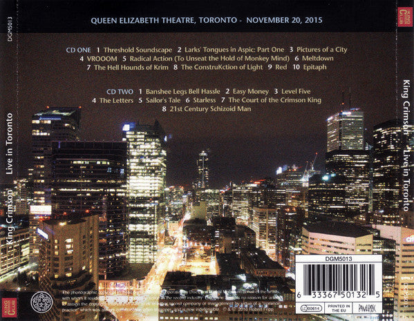 USED 2CD - King Crimson – Live In Toronto