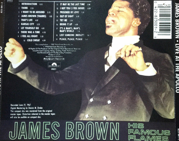 USED CD - James Brown – Live At The Apollo Two Big Albums On One CD