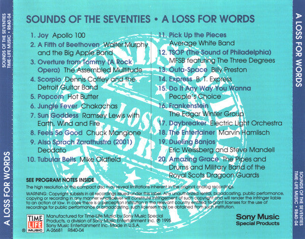 USED CD - Various – Sounds Of The Seventies - A Loss For Words
