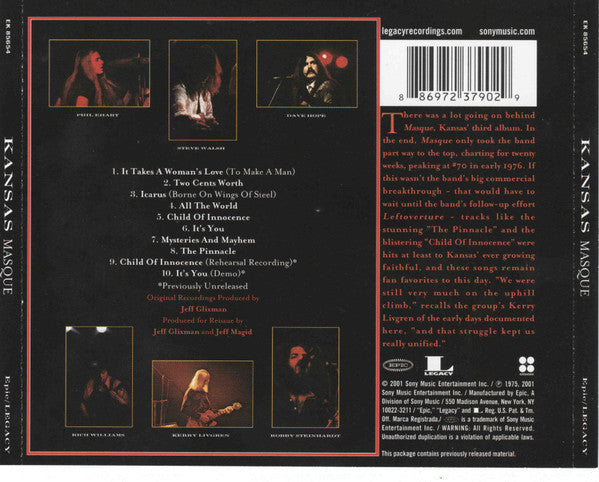 USED CD - Kansas – Masque