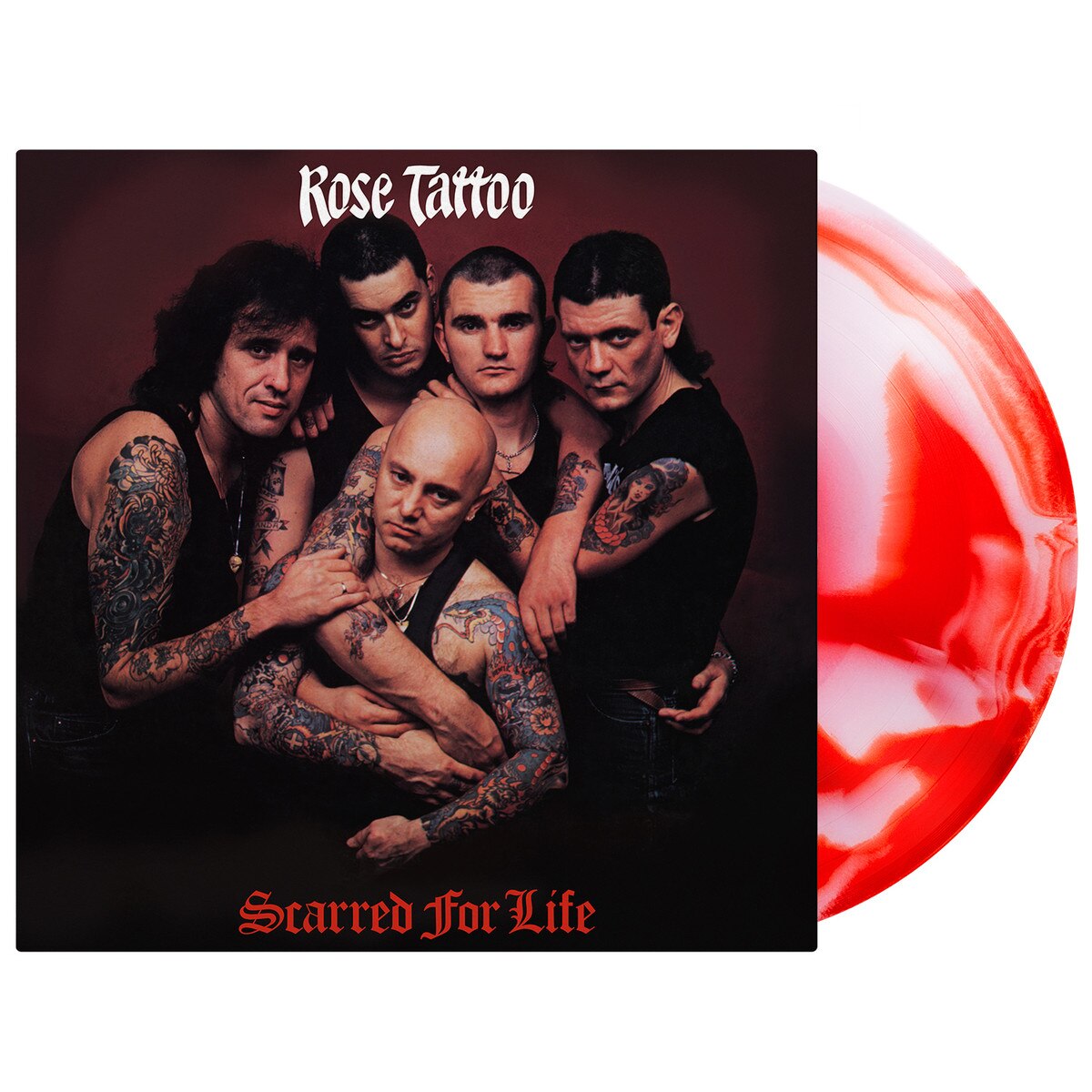 Rose Tattoo - Scarred For Life (140G MOV RED WHITE SWIRLED VINYL) | Mint (M) Mint (M)