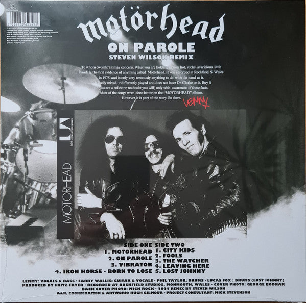 Motörhead - On Parole (Steven Wilson Remix)(RSD 2026 VINYL) | Mint (M) Mint (M)