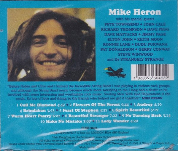 USED CD - Mike Heron – Smiling Men With Bad Reputations