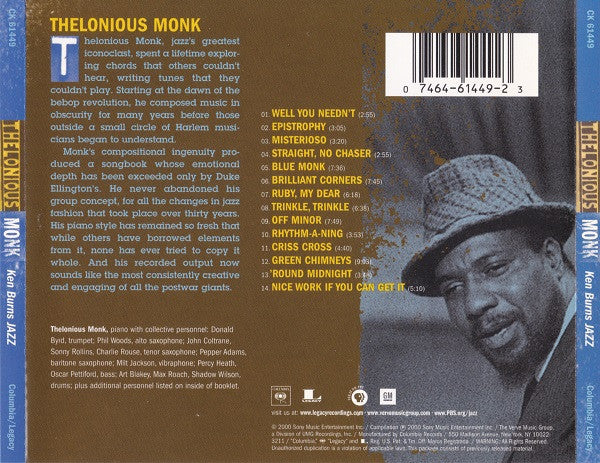 USED CD - Thelonious Monk – Ken Burns Jazz