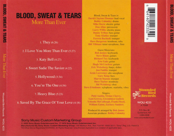 Blood, Sweat & Tears – More Than Ever - USED CD