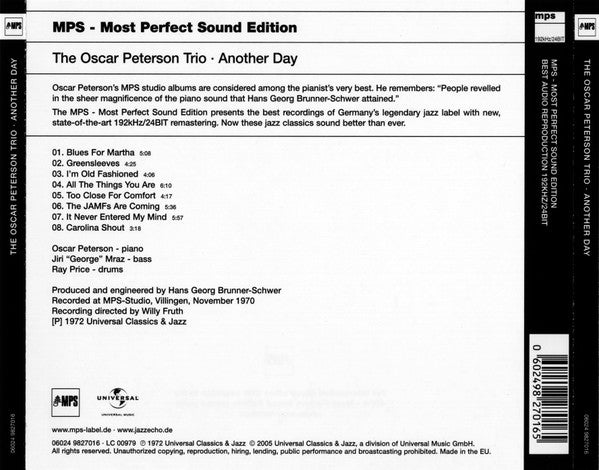 USED CD - The Oscar Peterson Trio – Another Day