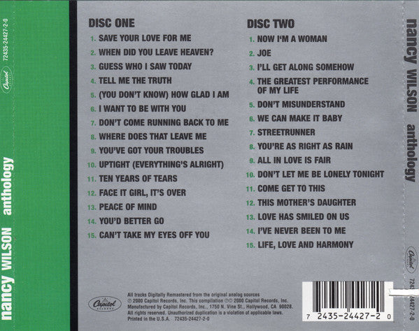 USED 2CD - Nancy Wilson – Anthology