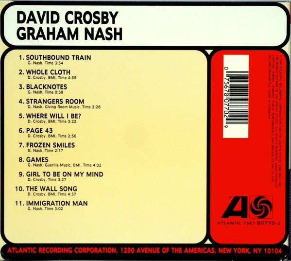 USED CD - Graham Nash / David Crosby