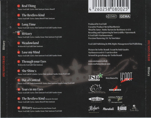 USED CD - One Man's Trash Feat. Jimi Jamison & Fred Zahl – History