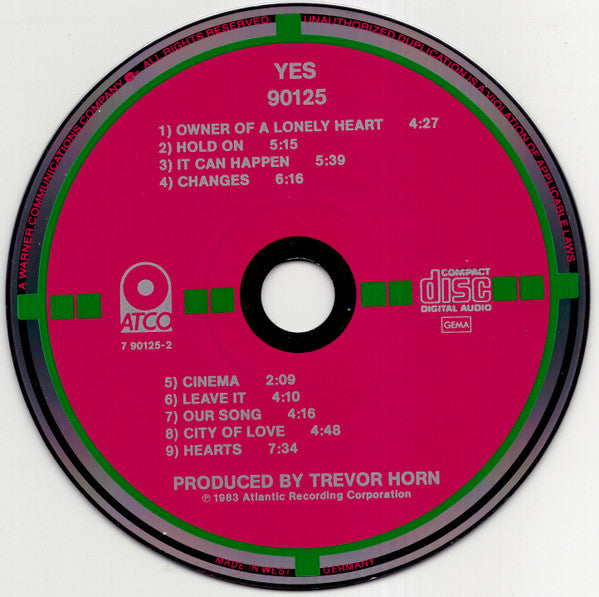 USED CD - Yes – 90125 (West German Target)